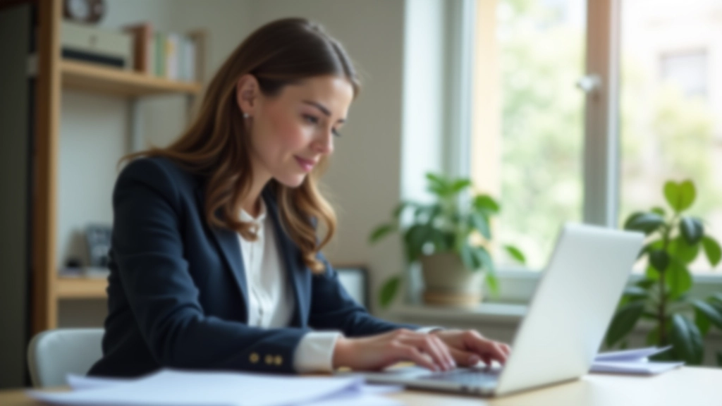 Personne remplissant un formulaire de résiliation sur un ordinateur portable